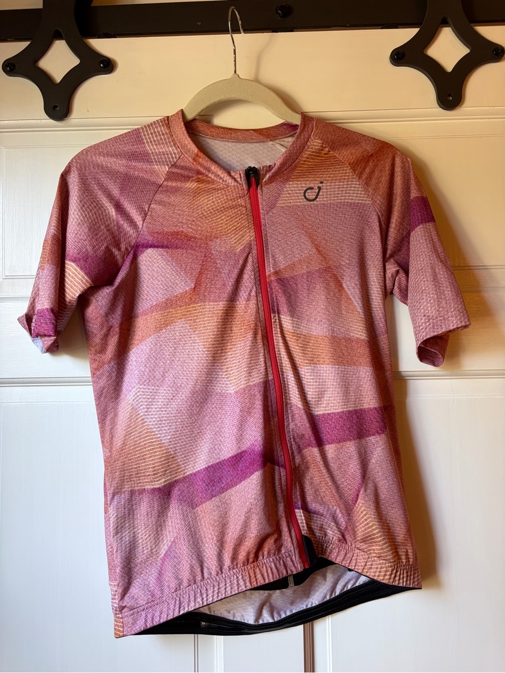 Velocio Women’s Short Sleeve Cycling Jersey in Pink and Coral